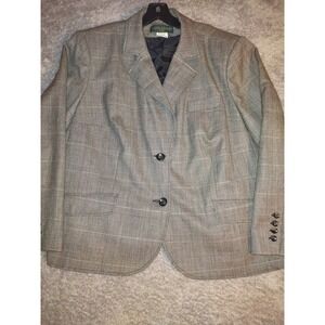 Harve Benard by Bernard Holtzman Woman Blazer Plaid Wool Blend Size 24W Jacket